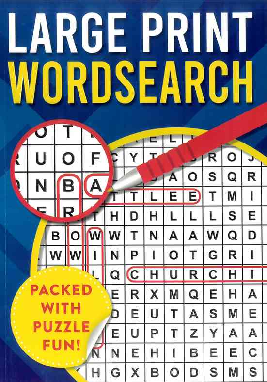 Large Print Word Search Blue