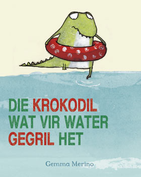 Krokodil wat vir water gegril het