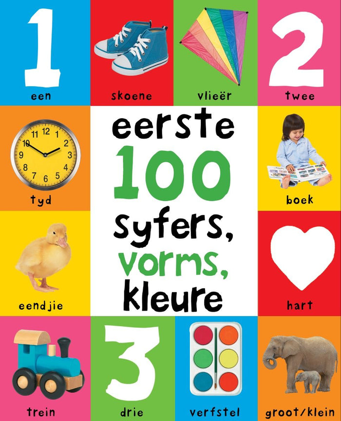 Eerste 100 syfers, kleure, vorms (klein)