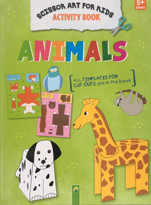 Scissor Art for Kids Activity Book: Animals