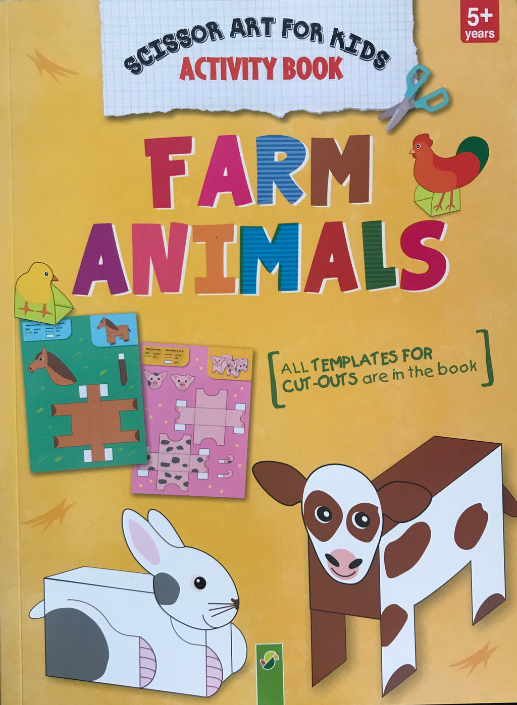 Scissor Art for Kids Activity Book: Farm Animals